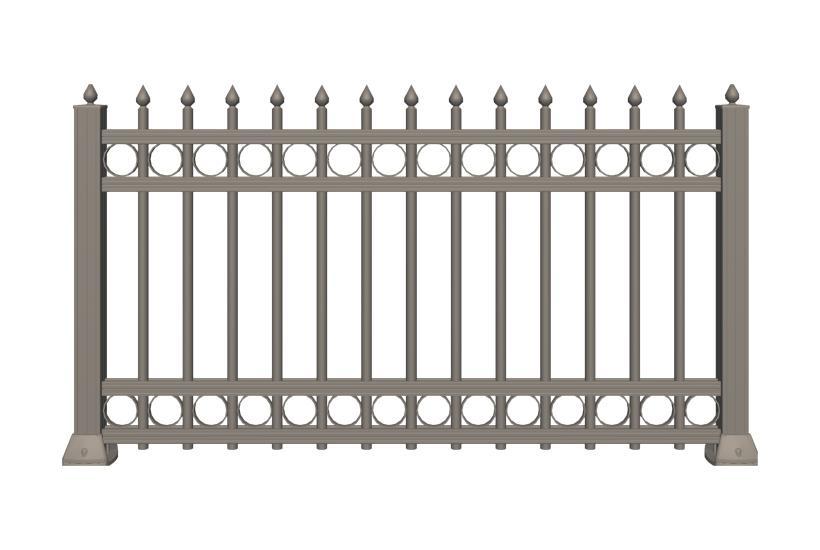 Packshot clôture ajourée Bizet avec des barreaux verticaux