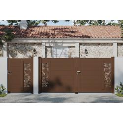 Ambiance 3D - 2 vantaux et portillon Austral - motif Camouflage - RAL 8014
