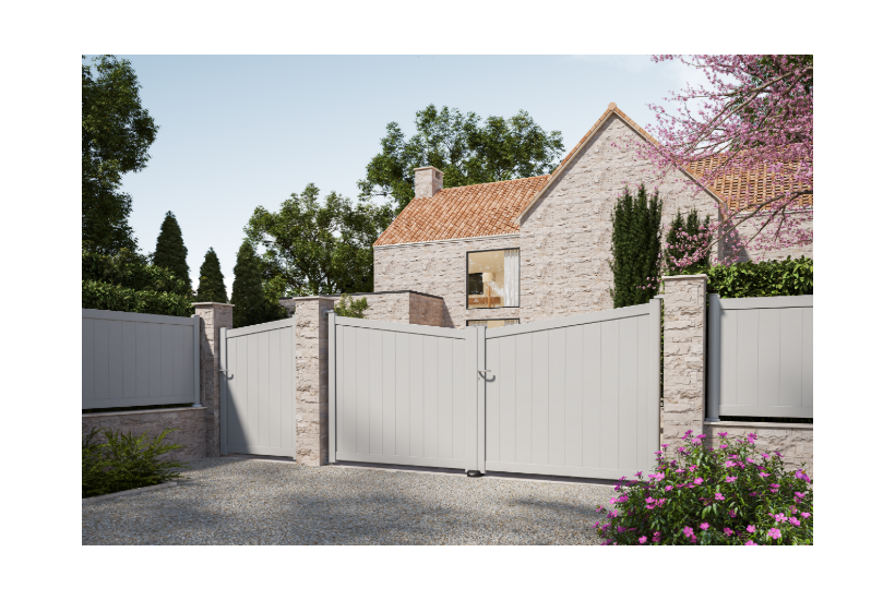 •	  Ambiance 3D - 2 vantaux et portillon Merlot - forme C - clôtures lames verticales - gris 2800.png