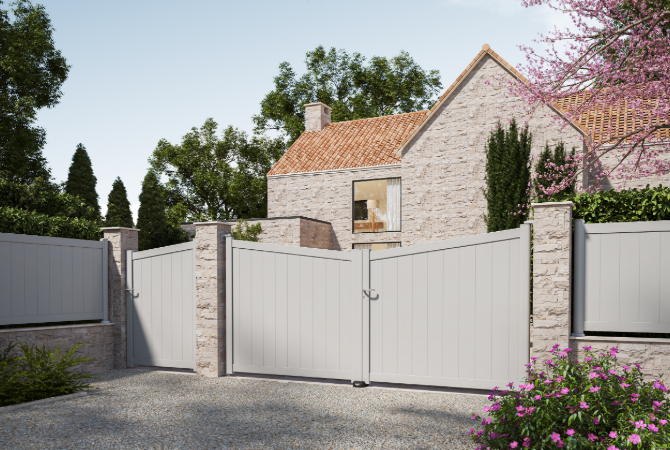 •	  Ambiance 3D - 2 vantaux et portillon Merlot - forme C - clôtures lames verticales - gris 2800.png