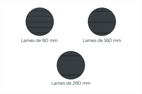  Les différents choix de lames de la gamme Éole 