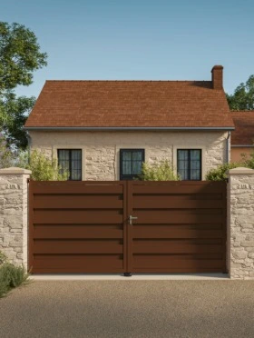 Portail en aluminium persienné