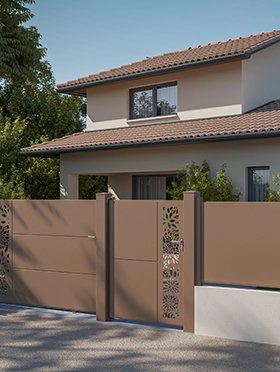 Portillon en aluminium et tôle perforée